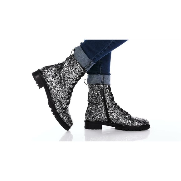 Kate Spade Women's Jemma Black Silver Glitter Fashion Boots Size 9 NIB MSRP 289 - Picture 2 of 12